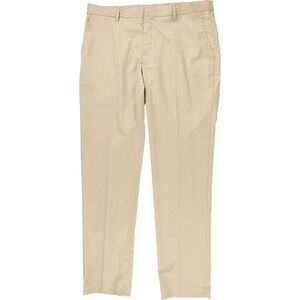 Enrico Bertucci Mens Solid Straight Leg Casual Pants, Beige, 36W x 32L, DM